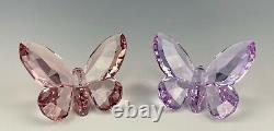 Swarovski Crystal Large Butterflies Set Of Two Used & Displayed