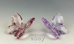 Swarovski Crystal Large Butterflies Set Of Two Used & Displayed