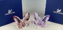 Swarovski Crystal Large Butterflies Set Of Two Used & Displayed