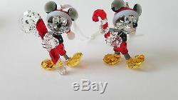 Swarovski, Set of Two 2016 and 2018 Mickey Mouse Christmas Ornament, Rare