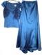 Tadashi Collection 2pc Teal Metallic Taffeta Top + Skirt Set Mermaid Dress 4 = S