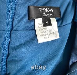 TADASHI Collection 2pc Teal Metallic Taffeta Top + Skirt SET Mermaid Dress 4 = S