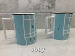 TIFFANY & CO. Set Of Two Coffee Tea Mugs New York Fifth Avenue Manhattan Map