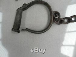 TWO SET off Antique Vintage ANKLE SHACKLES OR CUFFS with Keys Made by HIATT&CO