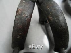 TWO SET off Antique Vintage ANKLE SHACKLES OR CUFFS with Keys Made by HIATT&CO