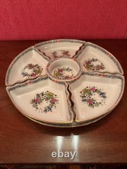 TWO SETS of Herend Hand Painted Porcelain Hors d'Oeuvres Plates