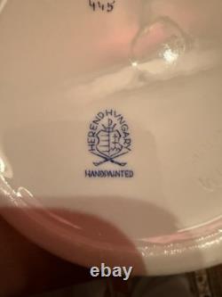 TWO SETS of Herend Hand Painted Porcelain Hors d'Oeuvres Plates