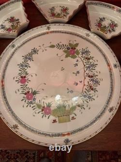 TWO SETS of Herend Hand Painted Porcelain Hors d'Oeuvres Plates