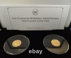 The 2017 Queen Elizabeth II Platinum Wedding Anniversary Two 25p Gold Coin Set