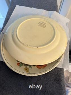 The Sebring Pottery Go. 1920's Golden Maize Poppy Plates Set Two Luncheon Plates