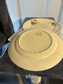 The Sebring Pottery Go. 1920's Golden Maize Poppy Plates Set Two Luncheon Plates