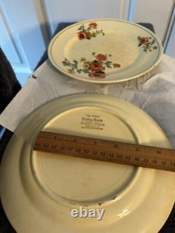 The Sebring Pottery Go. 1920's Golden Maize Poppy Plates Set Two Luncheon Plates