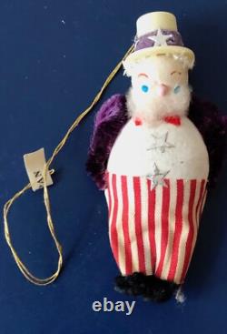 This listing is for a rare set of two (2) authentic Uncle Sam patriotic ornament