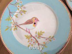 Tiered Cookie Tray, Birds and Flowers, Ceramic Cup Cake Display, Set of Two
