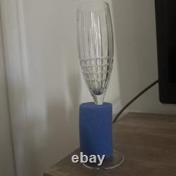 Tiffany & Co. Plaid Pattern Crystal Champagne Flutes Set Of 2 with a Tiffany Box