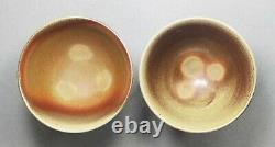 Tokoname Wood-fired Two Teacups Set by Hokujo, #hokujo131 D88H60mm, 130ml