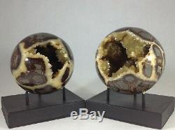 Top Quality Set Of Two Hollow Septarian Nodule Sphere from Ut