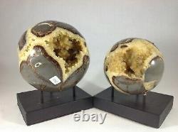 Top Quality Set Of Two Hollow Septarian Nodule Sphere from Utah