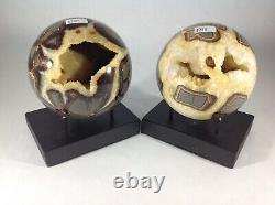 Top Quality Set Of Two Hollow Septarian Nodule Sphere from Utah