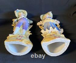 Two(2) Carl Schneider Bisque Figurine Set Made In Germany11.5 Tall L@@K