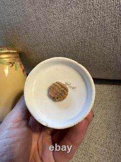 Two Antique Porcelain Painted Arts & crafts Castors Shakers Floral Decoration