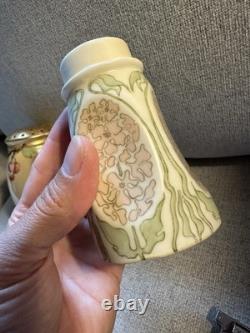 Two Antique Porcelain Painted Arts & crafts Castors Shakers Floral Decoration