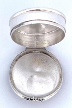 Two Dogs Pill Box 925 Hallmarked Sterling Silver Set With Hand Painted Enamel