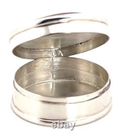Two Dogs Pill Box 925 Hallmarked Sterling Silver Set With Hand Painted Enamel