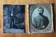 Two Original Antique Tintype Police Sheriff Wearing Badge & Black Bart Outlaw