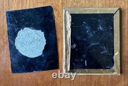 Two Original Antique Tintype Police Sheriff Wearing Badge & BLACK BART Outlaw