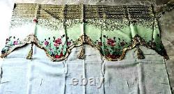 Two-Piece Of A Curtain With Title Decorative Flowers By Michal Negrin