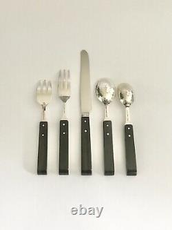 Two Ralph Lauren Home Sterling Silver Ebony Wood Handmade Flatware Sets