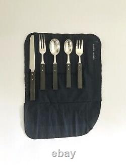 Two Ralph Lauren Home Sterling Silver Ebony Wood Handmade Flatware Sets