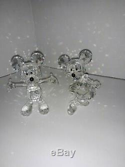 Two Set Disney Mickey Minnie Mouse Swarovski Crystal figurines 4 Austria no box