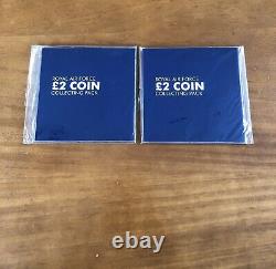 Two Sets Of 2018 Royal Air Force Raf Uncirculated £2 Collection Coin Sets