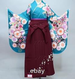 Two-Shaku Sleeve Kimono Full Set From Kyoto The Length Of Is Short, Easy To Wear