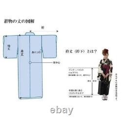 Two-Shaku Sleeve Kimono Full Set, Half-Body Tailored, Red, Beige, Short Length