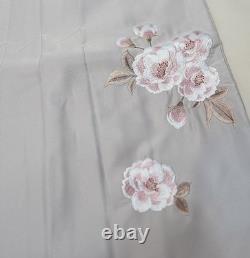 Two-Shaku Sleeve Kimono Full Set Rk R. Kikuchi Length Is Short, Light Pink, Gray