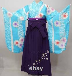 Two Shaku Sleeve Kimono Hakama Set Small Pattern Short Kimono New