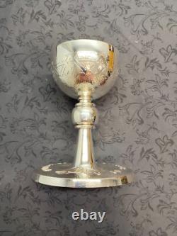 Two Tone Sterling Silver Chalice And Paten Set