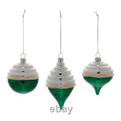 Two-Tone Tiered Glass Ornament (Set of 12)