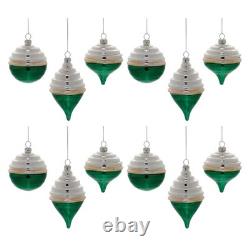 Two-Tone Tiered Glass Ornament (Set of 12)