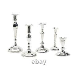 Two's Company 1926 Silver Soiree Candlesticks Holder Set of 5