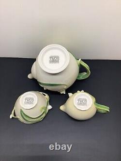 Two's Company Garden Party Narcissus Teapot WithSugar & Creamer Lids NOS