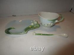 Two's Company Porcelain Lily of the Valley Cup Saucer spoon 3 Pc. Garden-Party