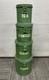 Two's Company Tins Canisters Galvanized Metal Green Set Hinged Rustic Distressed