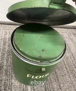 Two's Company Tins Canisters Galvanized Metal Green Set Hinged Rustic Distressed