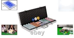 Ultimate Texas Hold'em Poker Set 500 Chips, Dealer Buttons & Aluminium Gift Box