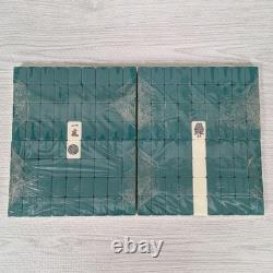 Unbranded Mahjong Set Two Tone Tiles Green Back Dice Score Sticks Included