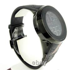 Unisex I-Gucci Collection Black Rubber Strap Watch 44 MM, YA 114-2